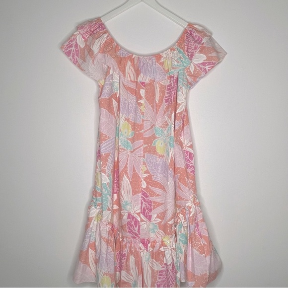Kole Kole Vintage Made in USA Hawaiian off the shoulder Mumu floral Dress Medium - Picture 4 of 16